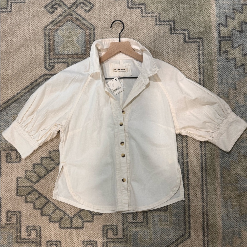 Free People button down. Cream. Never worn. Size S.